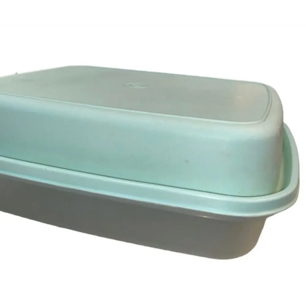 Tupperware Seafoam Green Meat Marinade Container 1294 1295 Sheer Large Seasoning